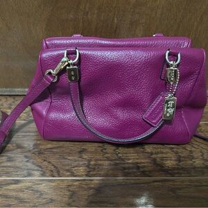 Coach Women's Magenta Leather Shoulder Bag